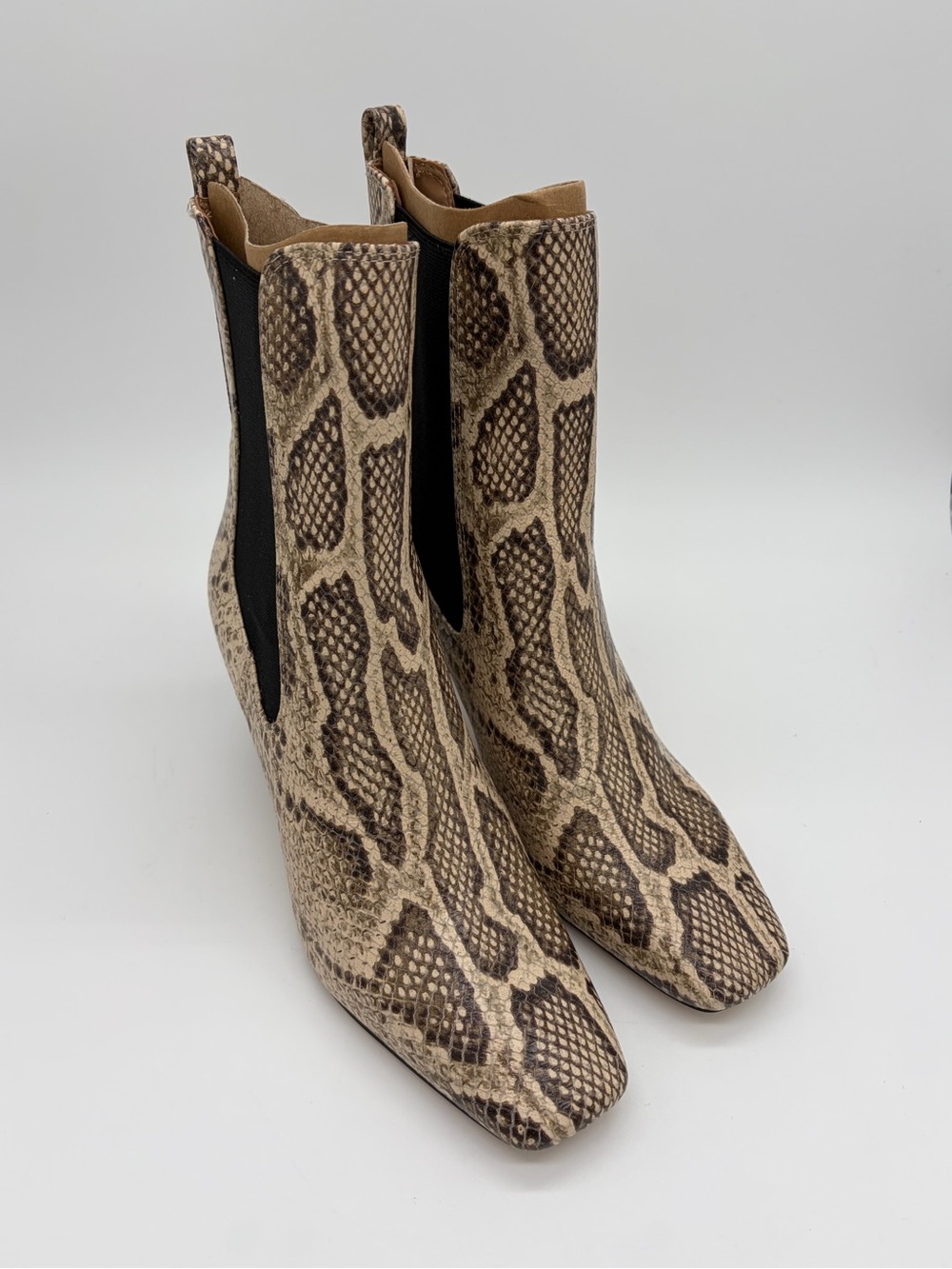Sam Edelman Snake-Print Chelsea Ankle Boots - Beige/Brown